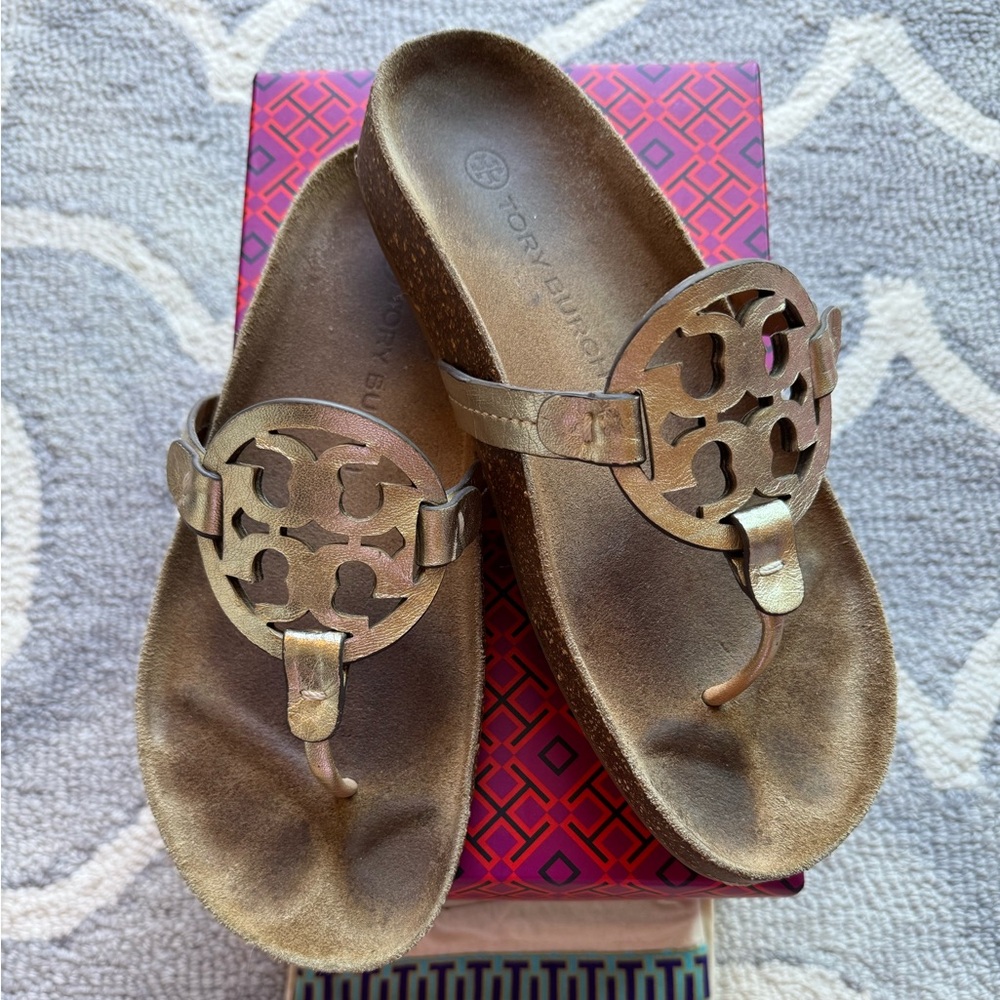 Tory Burch Miller Cloud Spark Gold size 7